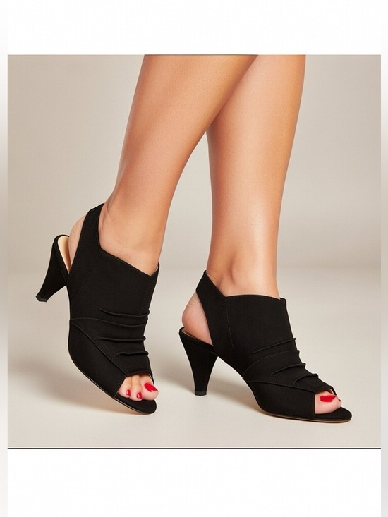 comfortview Shoes - NEW Cut out - Peep toe sandal booties, black
